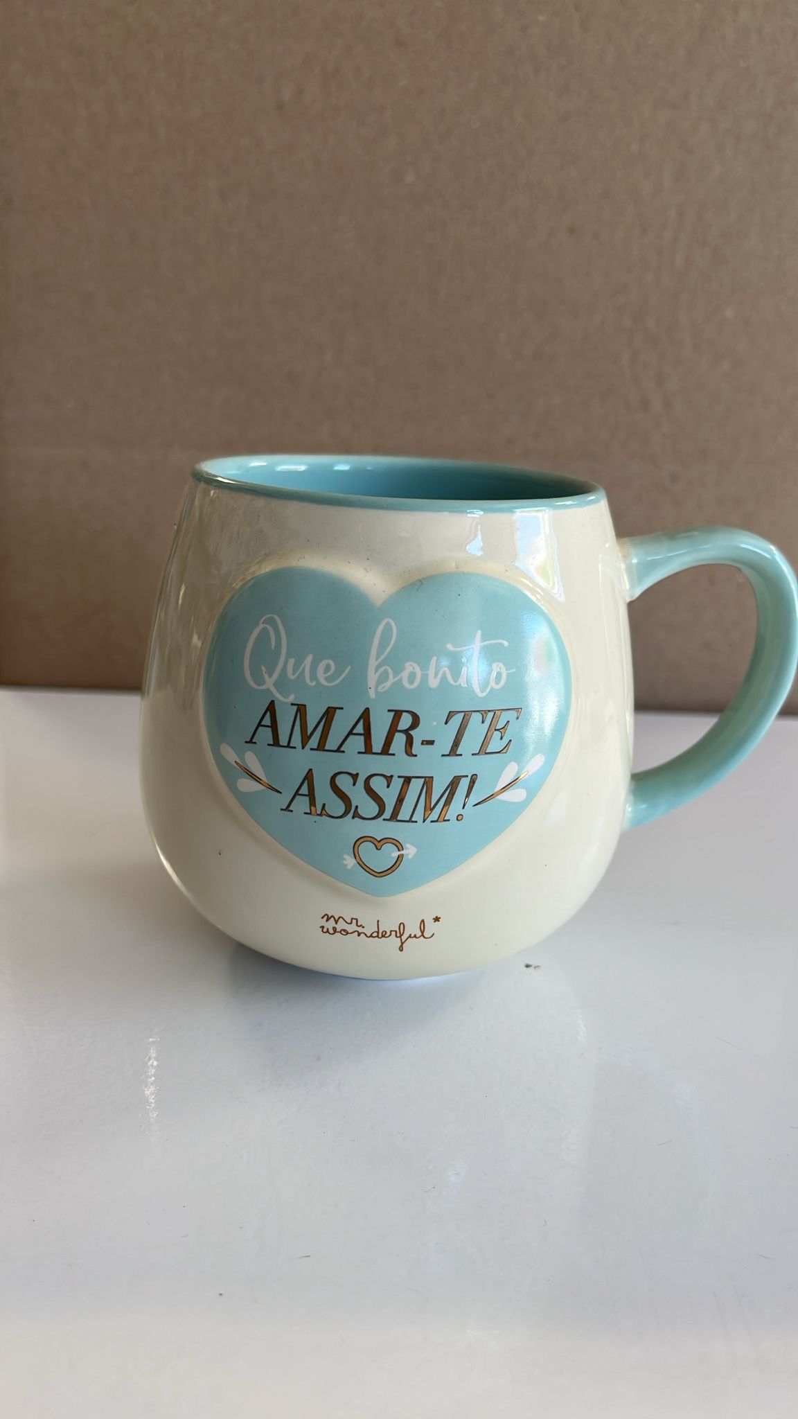 Caneca Mr. Wonderful "Que Bonito Amar-te Assim!"