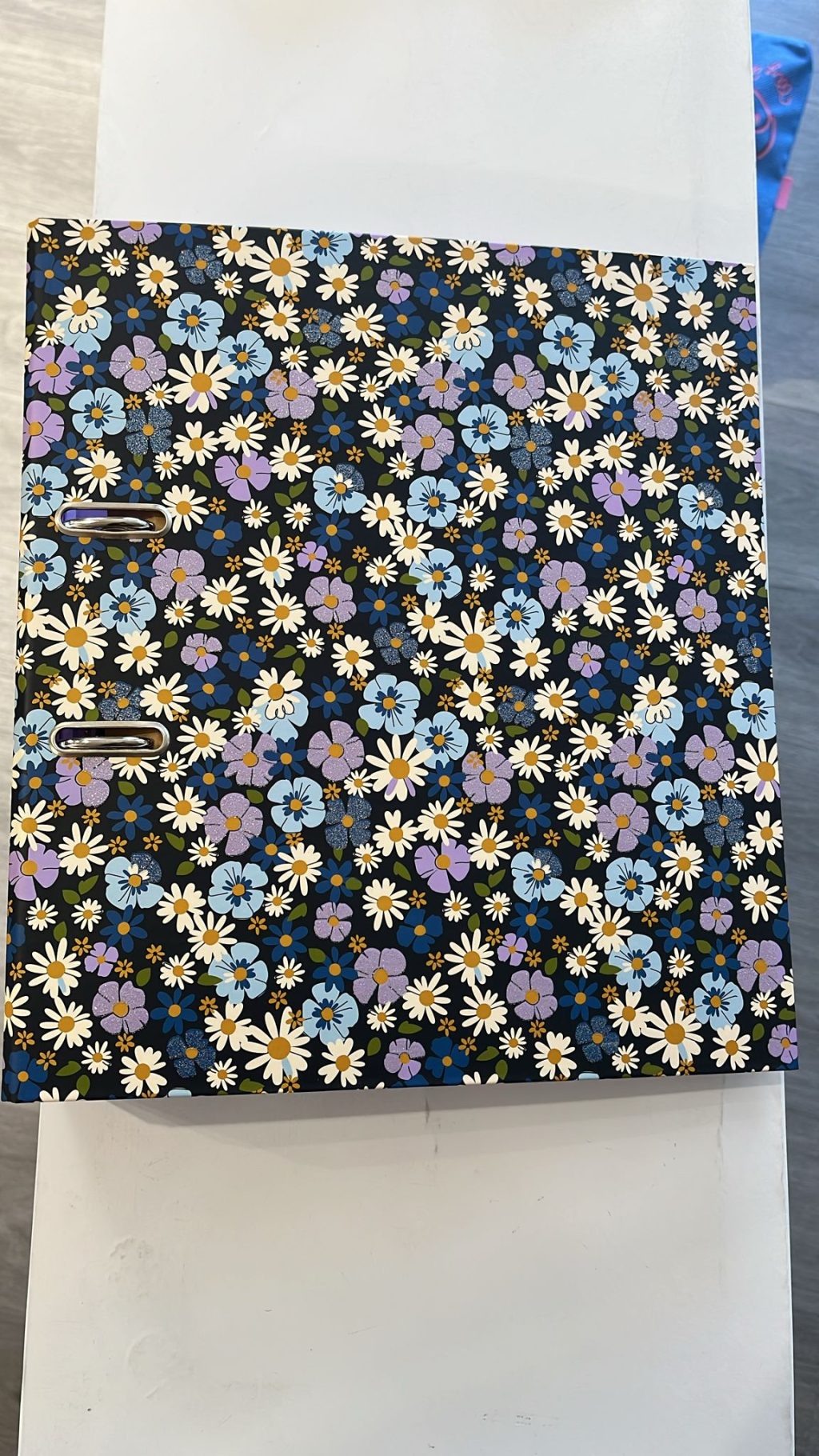 Dossiê de Argolas A4 com Padrão Floral