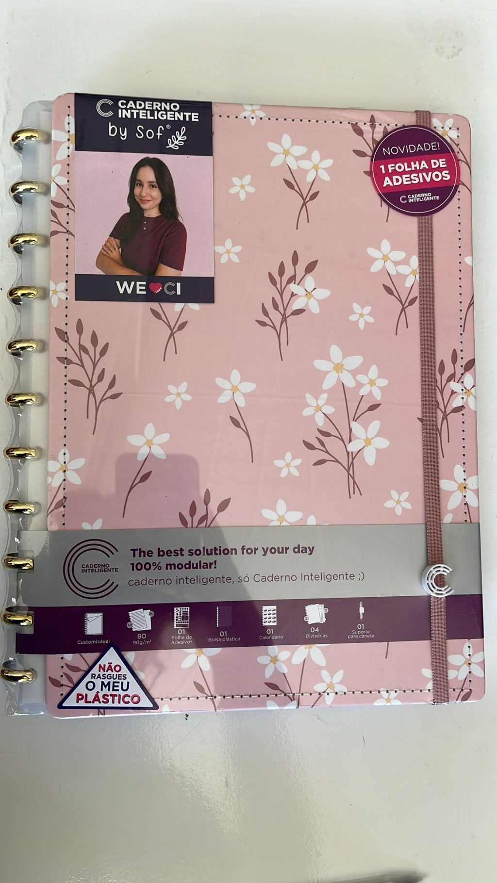 Caderno Inteligente com Capa Floral